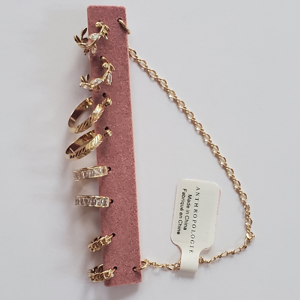 🆕️Anthropologie Noelle Huggie Earrings 4 pairs - Picture 9 of 10